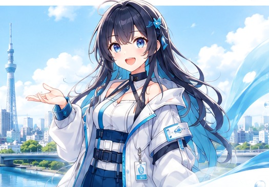東京の街を案内するVTuber相談員のイメージ